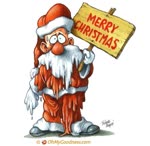 Funny ecard  - Merry Christmas from frozen Santa Claus