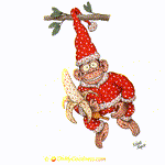 Cartolina animata divertente con musica  - Buon Natale col Vaiolo delle scimmie