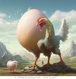 Enigma solved: The egg and the chicken were born together.