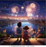 Admiring the fireworks