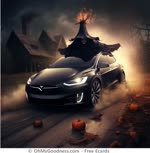 Halloween Witch powered by Tesla