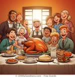 Cena di Thanksgiving in famiglia